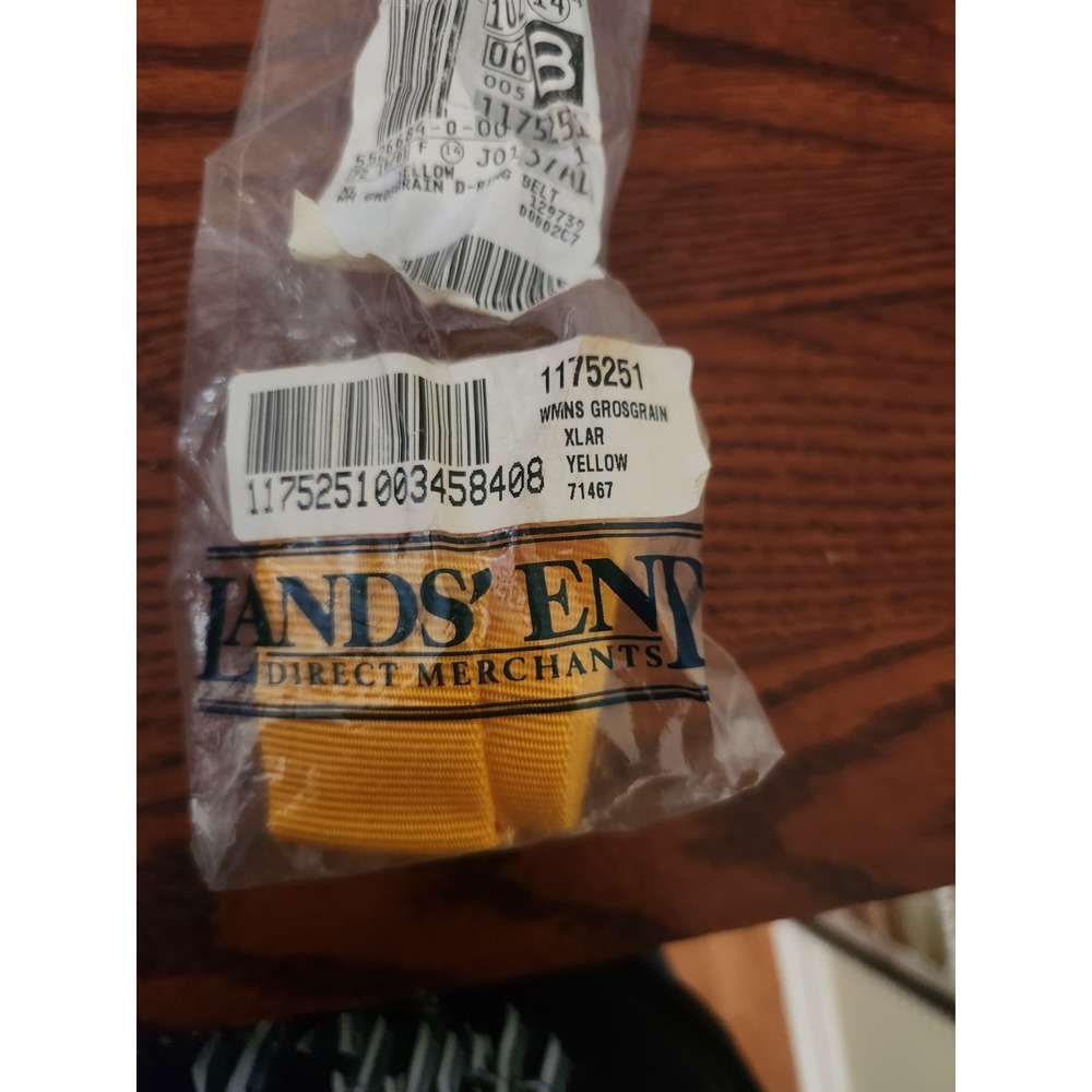Lands End Womens Grosgrain Xlarge Yellow Belt New Solid‎ D Ring